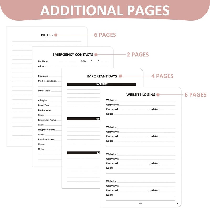 COMKISO Store Address Book with Individual Alphabetical Tabs Laminated, Large Print Address Book with 468 Wide Lining Entry Spaces, Change of Address Labels, Hardcover Address Book 5.7 x 8.5" - Rose Gold - Image 4